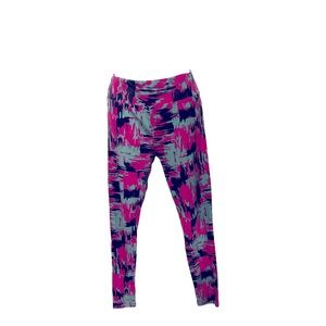 LulaRoe OS Pink, Army Green & Black Leggings.